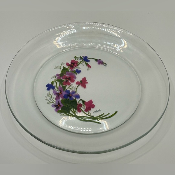 Vintage Avon Arcoroc France “Wild Violets” Salad Plates - Set of 6 - Picture 2 of 11